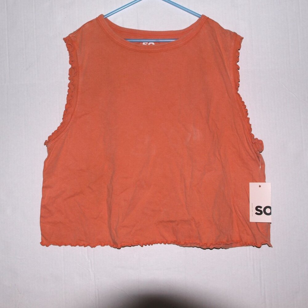 SO  Sleeveless  Tank Top With A Frilled Armhole Opening Women Size XXL
